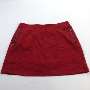 Anatomie Large (Fits 34W) Travel Zip Golf Tennis Lined Skirt Skort Shorts Red